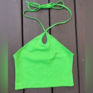 Zara Green Keyhole Halter tank